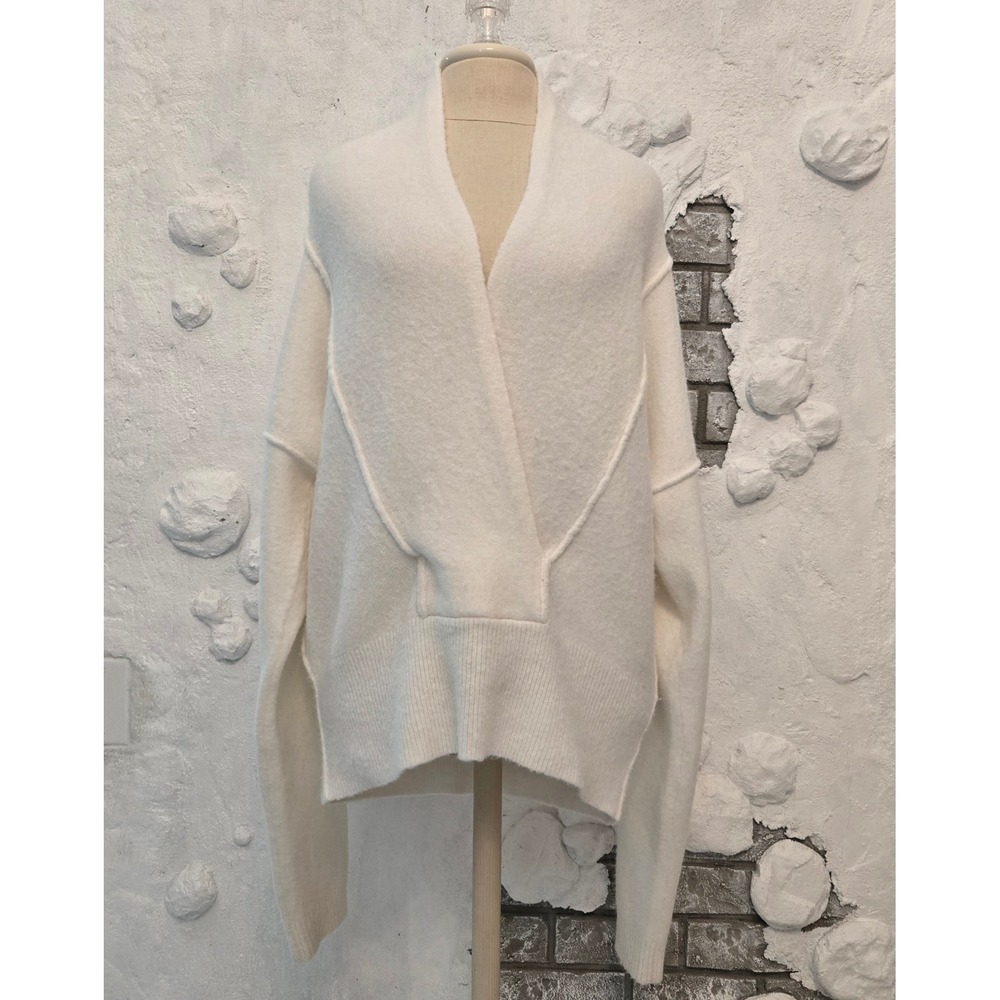 We the Free Oversized Sweater Exposed Seam Deconstructed Pullover Top